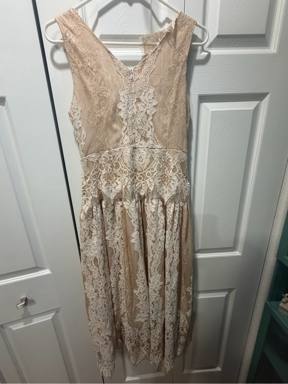 Metisu Blush Lace Overlay Midi Dress - Picture 7 of 8